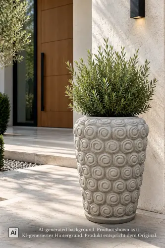 Product image of the product “Pot with Spiral Ornaments, 60 cm Height, 50 cm Dia, Natural Stone ”